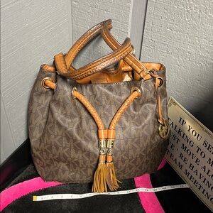 Michael Kors Brown and Tan Shoulder Bag